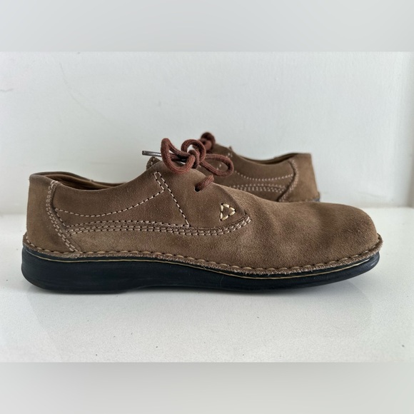 BIRKENSTOCK MENS EU 42 US 9 BROWN NUBUCK LEATHER COMFORT SHOES OXFORDS main image 6